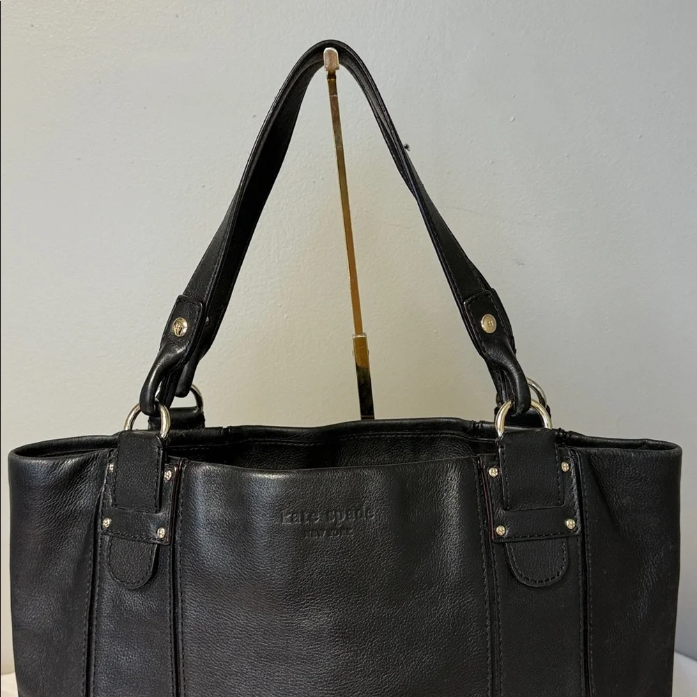 Kate Spade New York Black Leather Small Open Tote Shoulder Bag - Picture 3 of 9